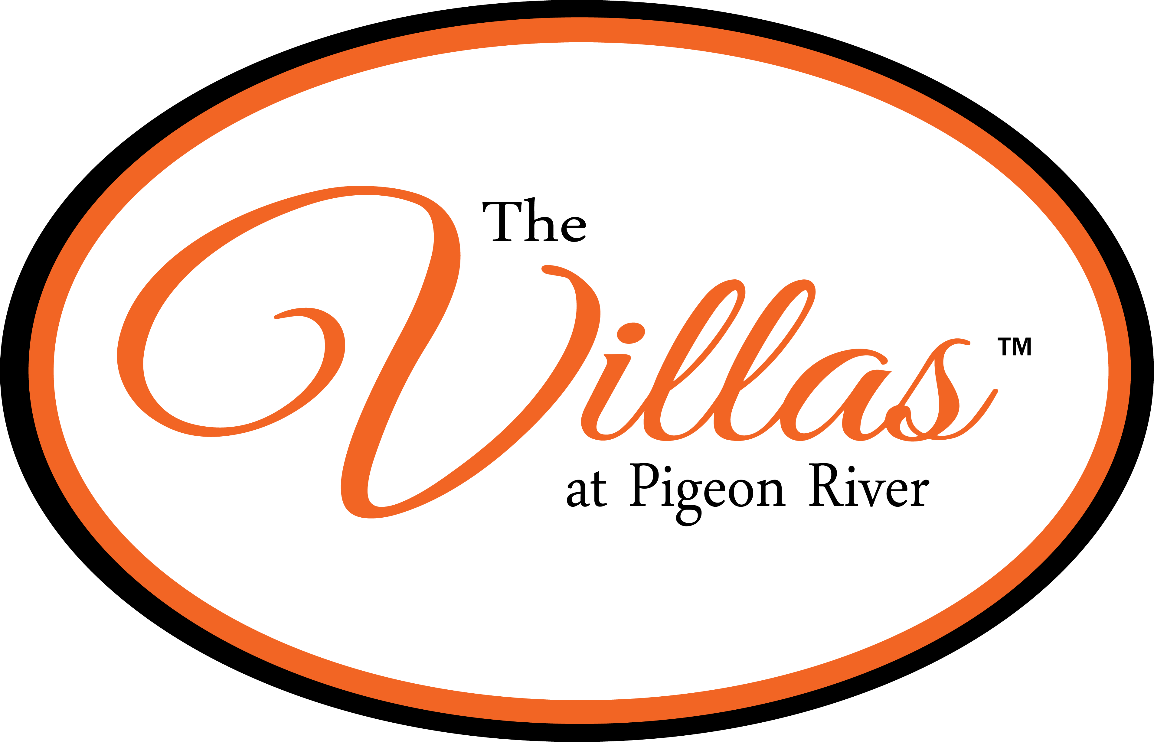 The image is a logo for "The Villas at Pigeon River".